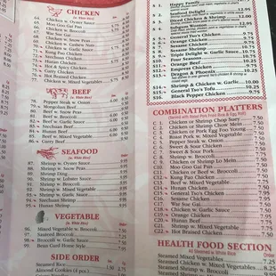 menu