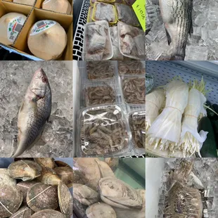 Lots of seafood . Veggies and fruits...