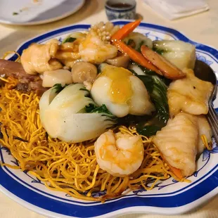 Pan fried combination chow mein on the dim sum menu - 2/2024