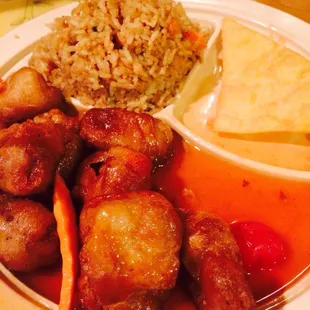 Sweet and sour pork lunch special