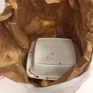 This is what the inside of my bag looked like also notice the top says L12 shrimp w.broccoli