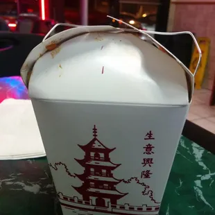 Overstuffed box of Lo mein