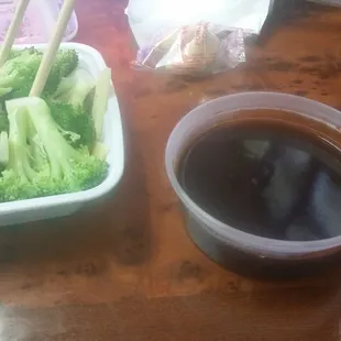 That&apos;s the &quot;brown sauce&quot;. I would&apos;ve tried it if the lady didn&apos;t start stuttering when I asked her what was in it. lol