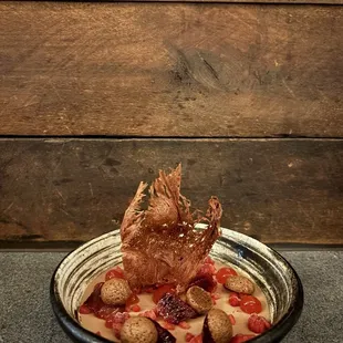 Panna cotta special - Cocoa Puffs, raspberries, blood orange - incredible