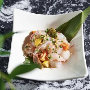Amaebi Crudo w/ Yuzu Leche De Tigre Sauce