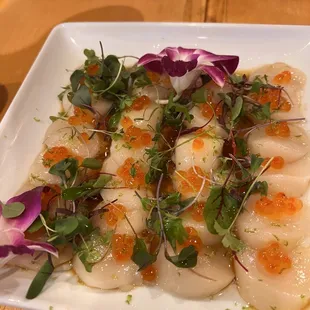scallops on a white plate