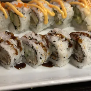 Eel Cucumber Roll and Tampa Roll