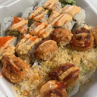 a close up of a plate of food