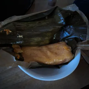 Chicken chipotle tamale, steamed