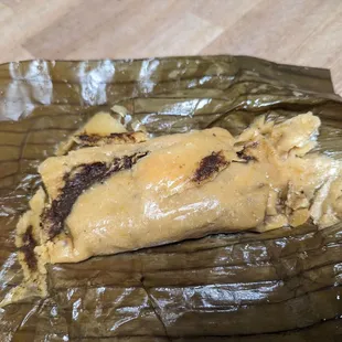 Chicken mole tamale, steamed