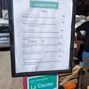 Ferry farmer's market menu
