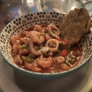 Ceviche  with tostada