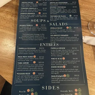 menu