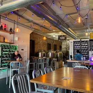 the interior of the brewery