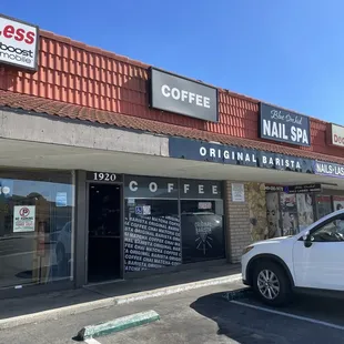 Front of coffee shop