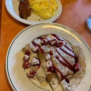 Fresh Raspberry & Cream Crepes