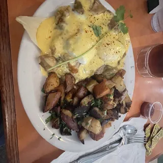 Green Pork Chili Benedict