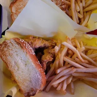 2 orders  4 piece chicken tenders, fries, Texas toast and cole slaw.
