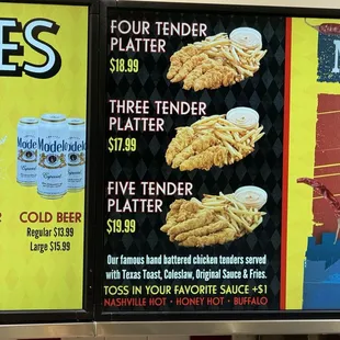 3-/4- and 5-tender platters. The 4-tender and 4-tender platters are the best deals IMHO...
