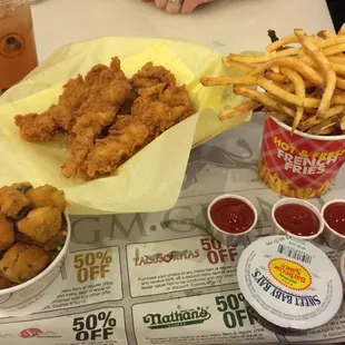 5 tender basket and okra...