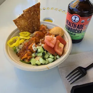 Hot honey bowl with a Watermelon Kombucha
