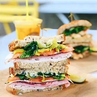 a cut in half sandwich