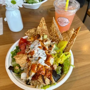 Hot Honey Chicken + Hummus Bowl