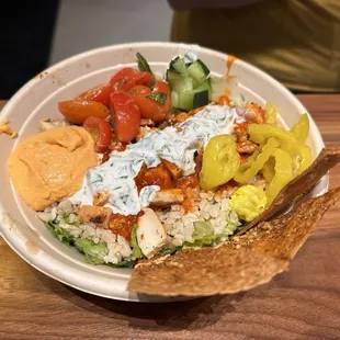 Hot Honey Chicken Hummus Bowl