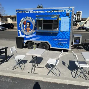 a food truck parked in a parking lot