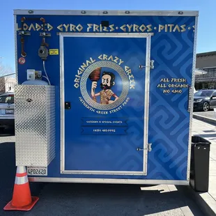 a blue food truck