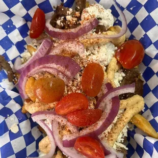 Crazy Greek fries w gyro meat