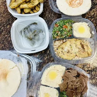 a variety of food items
