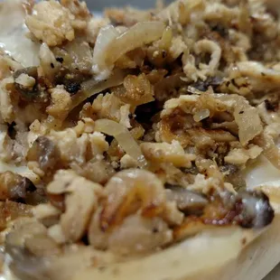 Chicken Cheese Steak with Fresh Onions