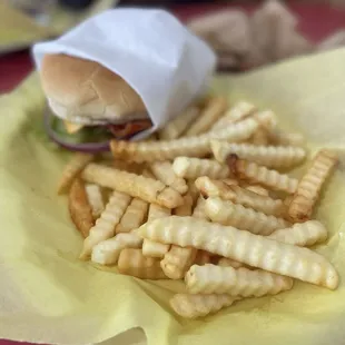 Fries and bacon cheeseburger combo