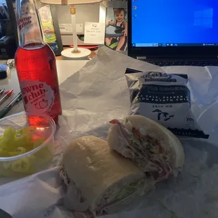 Lunch!  6 Layers Meat, 1 Layer Cheese Sub