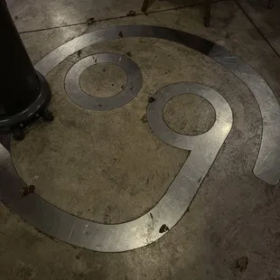 the number nine on the floor