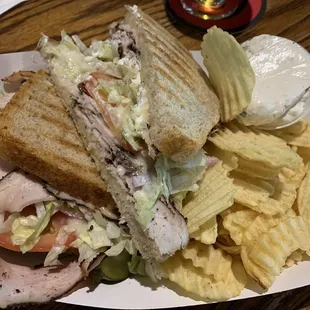 Turkey Pastrami with chip dip