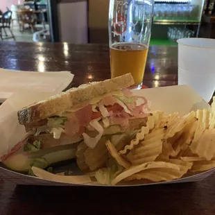 Honey mustard club (half) - My favorite sandwich to date.