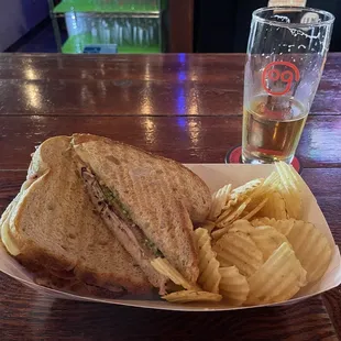 Turkey pesto sandwich on beer bread. Their deli sandwiches are so good. Worth visiting. The beer is good too.