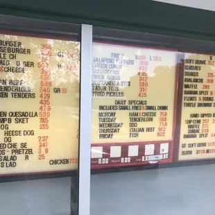 the menu