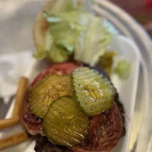 pickles and pickles on a bun