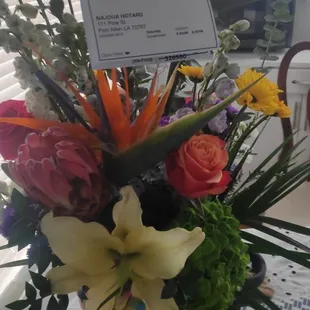 Fresh beautiful flowers wasted on a Hodgepodge of an arrangement, no design at all