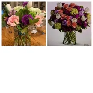 Pictures shown on Right: Flowers that were received. Pictures on Left: Flowers shown on computer