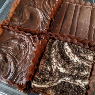 Chocolate, salted caramel, and cookies and cream