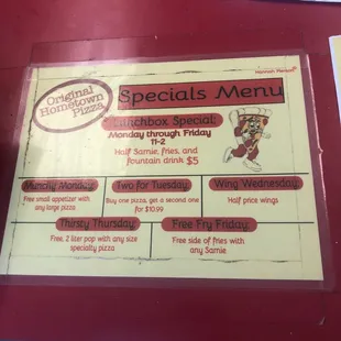 pizza, menu