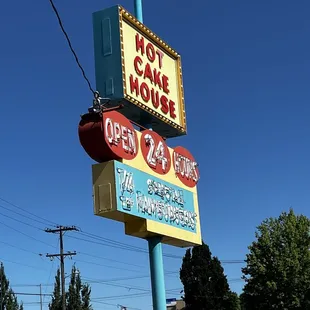 neon sign for hotcake house