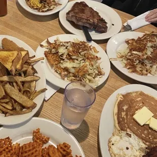 Hashbrowns Chicken Strips  Top Sirloin sweet potato fries hotcakes