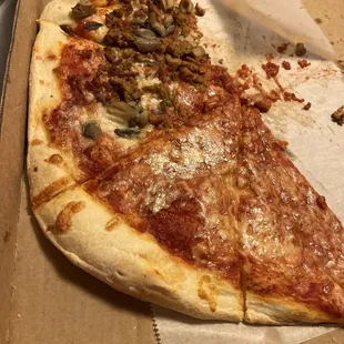 The half &amp; half pizza. Obviously it&apos;s edible, but not very great.
