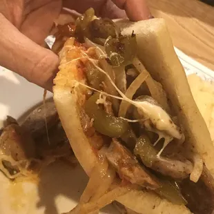 Huge half of sausage and pepper