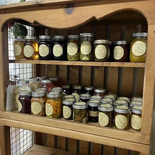 jars of pickles and preserves